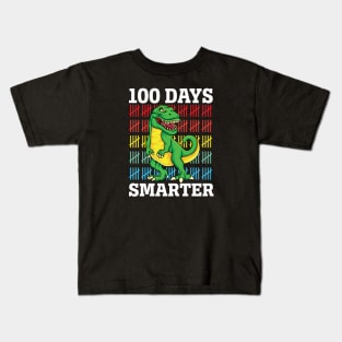 100 Days Smarter Rawr Dinosaur Teacher Students Kids T-Shirt